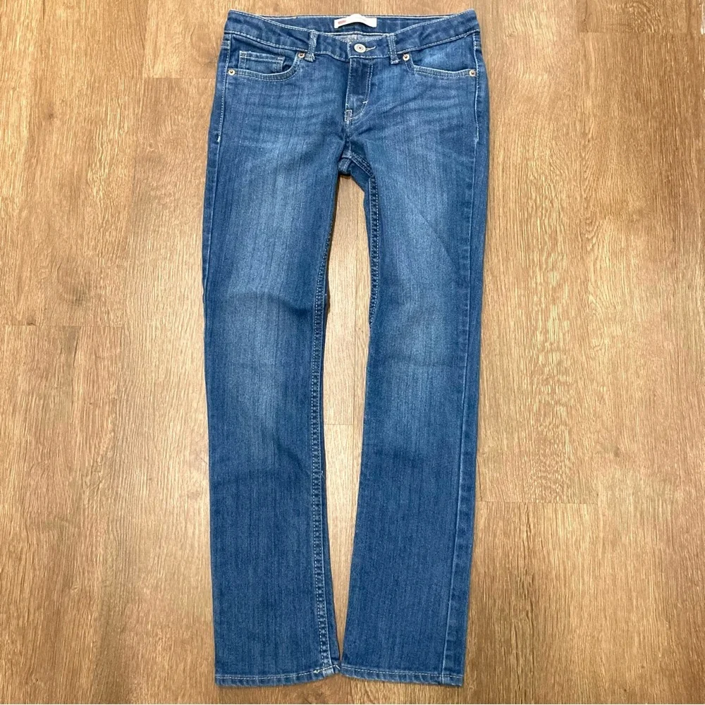 Girls Size 12 Levi’s 711 Skinny Red Tab Blue Jeans